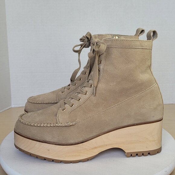 Kelsi Dagger Brooklyn Whip Clog Suede Booties Fawn Color Size 10 - Picture 3 of 16